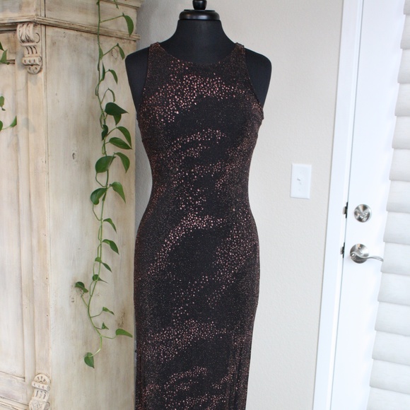 Black Tank Dress with Copper Sparkly Flecks - Picture 1 of 7